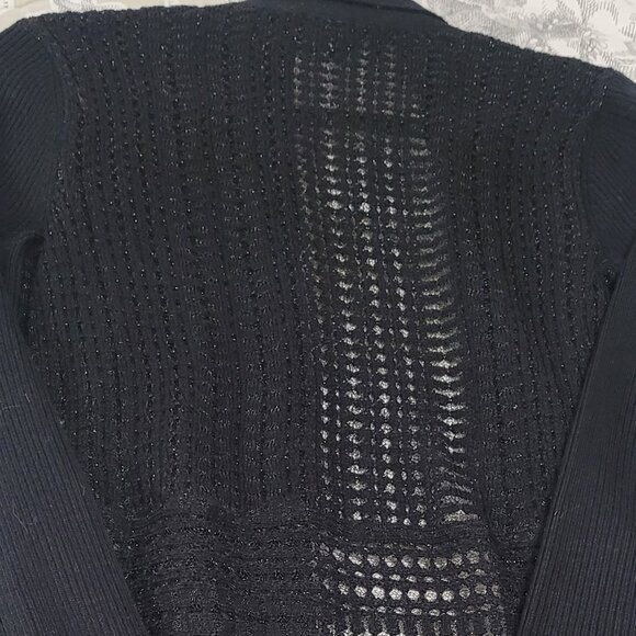 Jones New York Wool Blend Dressy Black Open Cardigan Size Small EUC - Picture 8 of 9